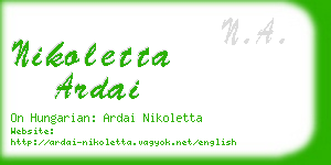 nikoletta ardai business card